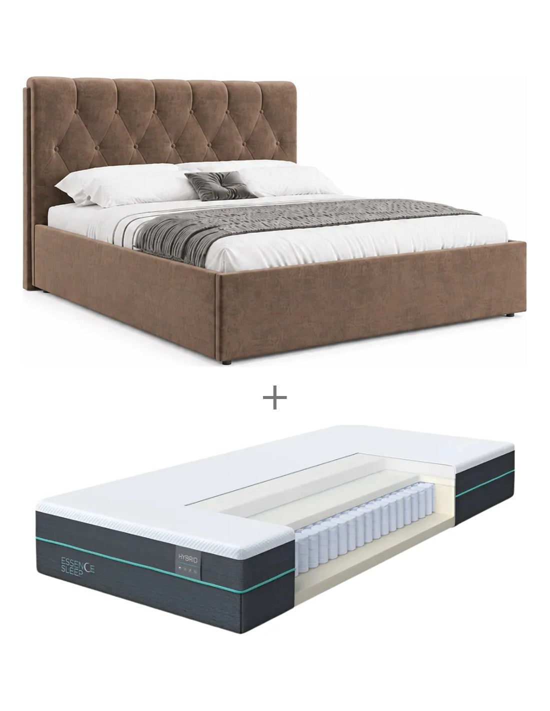 160x200 Imperija Bed + Essence Sleep Hybrid Mattress